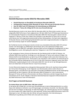 Dominik Baumann startet 2016 f&uuml;r Mercedes-AMG