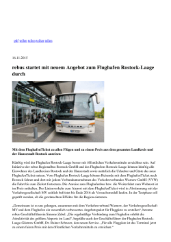 rebus startet mit neuem Angebot zum Flughafen Rostock