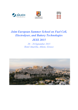 Joint European Summer School on Fuel Cell, Electrolyser, and
