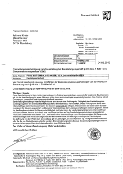 Je&szlig; und Krebs Steuerberater Postfach 449 24754 Rendsburg