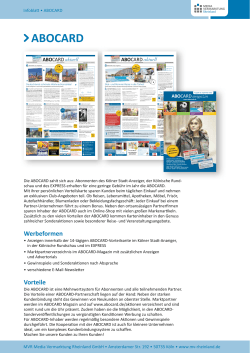 abocard - MVR Media Vermarktung Rheinland GmbH