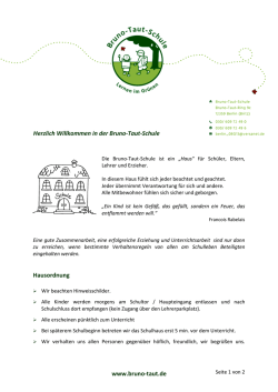 Hausordnung - Grundschule Bruno Taut