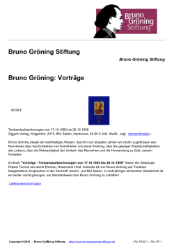Bruno Gröning: Vorträge - Bruno Gröning Stiftung