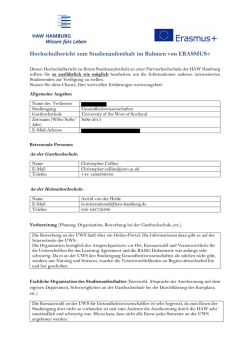 Hochschulbericht zum Studienaufenthalt im