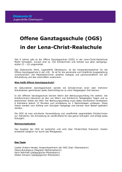 Offene Ganztagsschule (OGS) in der Lena-Christ