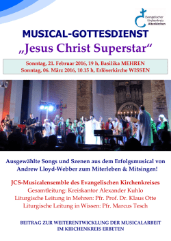 Jesus Christ Superstar - Evangelische Kirchengemeinde Wissen