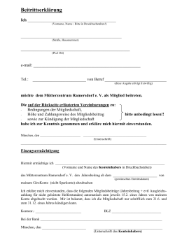 Beitrittserklärung - Mütterzentrum Ramersdorf eV