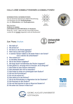 Hallo liebe Kommilitoninnen und Kommilitonen!
