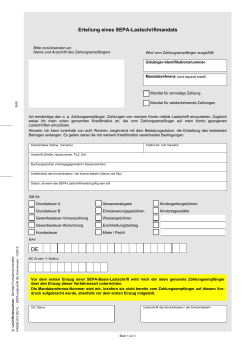 Erteilung einer Einzugsermächtigung und eines