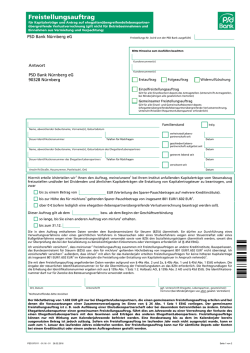 Freistellungsauftrag - PSD Bank N&uuml;rnberg eG