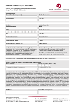 Vollmacht zur Erteilung von Auskünften