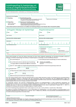 Freistellungsauftrag - PSD Bank RheinNeckarSaar eG