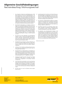 Nachsendeauftrag/Wohnungswechsel