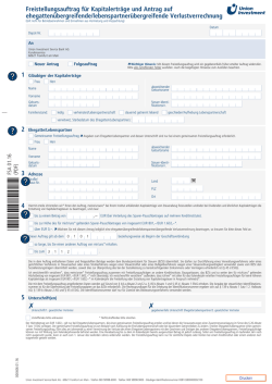Freistellungsauftrag Union Investment