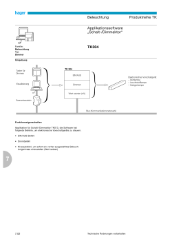 Beleuchtung Produktreihe TK TK304 Applikationssoftware „Schalt