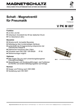 V PK M 007 Schalt - Magnetventil für Pneumatik - Magnet