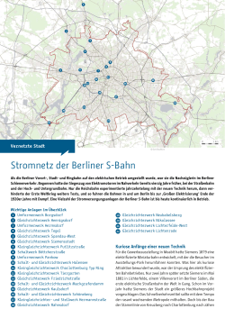 Industriekultur in Berlin - Stromnetz der Berliner S-Bahn