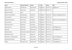Dorfvereine Safenwil Adressverzeichnis 2016