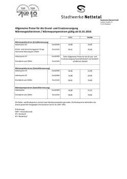Grund- und Ersatzversorgung W&auml;rmespeicher