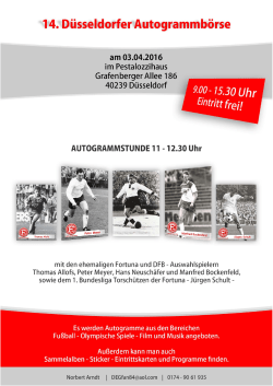 14. Düsseldorfer Autogrammbörse - Autogramm