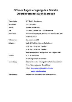 Offener Tageslehrgang des Bezirks Oberbayern mit Sven