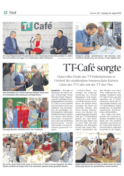TT-Café sorgte in Lienz für v - Anmeldung