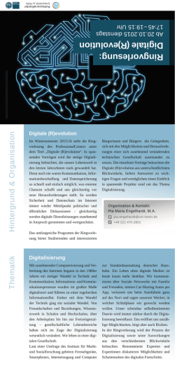 Digitale (R)evolution Ringvorlesung: