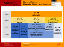 Master of Science Molecular Biology and Evolution