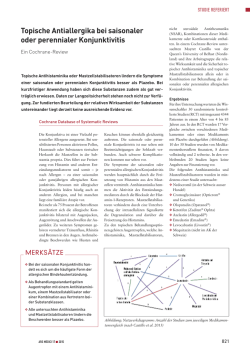 Topische Antiallergika bei saisonaler oder perennialer