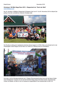 Himalayan 100 Mile Stage Race 2015 &ndash; Etappenlauf am &ldquo;Dach der