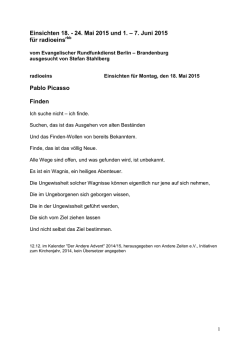 EINSichten im Mai und Juni 2015