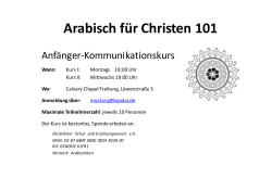 Arabisch für Christen 101 - Freie Christliche Schule