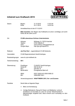 Infobrief zum Kraftwerk 2015
