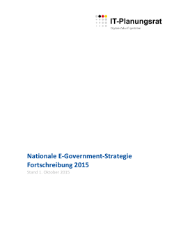 Nationale E-Government-Strategie Fortschreibung - IT