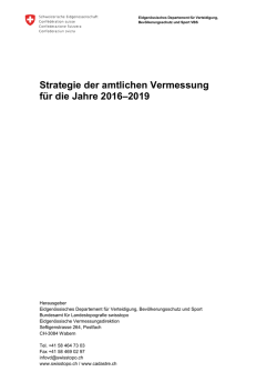 Strategie der amtlichen Vermessung für die Jahre