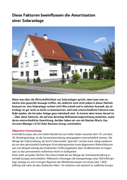 Diese Faktoren beeinflussen die Amortisation einer Solaranlage