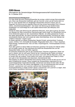 GWI-News - GWI Gemeinnützige Wohnbaugenossenschaft