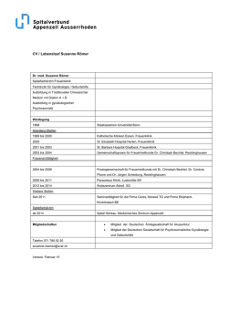 CV / Lebenslauf Susanne R&ouml;mer