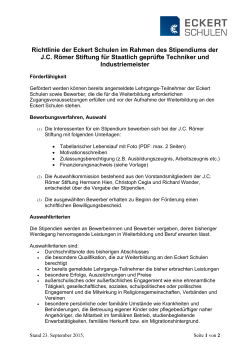 Richtlinie zum Stipendium für Techniker & Meister