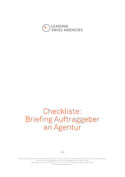 Checkliste: Briefing Auftraggeber an Agentur