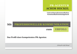 Startseite - PR-Agentur Achim Heckel
