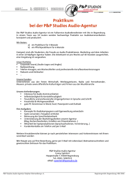 Infos als PDF. - P&P Studios Audio