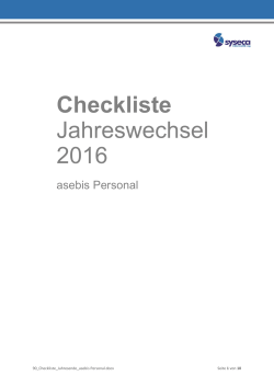 Checkliste Jahreswechsel 2016