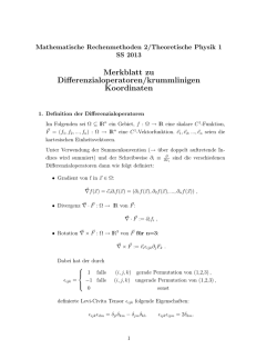 Merkblatt zu Differenzialoperatoren/krummlinigen Koordinaten