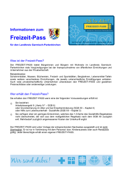 Teilnehmende Einrichtungen - Freizeit-Pass