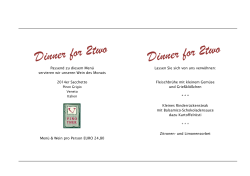 Dinner for 2two Dinner for 2two