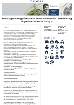Homologationsingenieur/-in im Bereich Powertrain "Zertifizierung