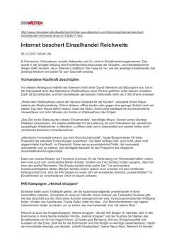 Internet beschert Einzelhandel Reichweite