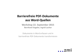 Barrierefreie PDF Dokumente