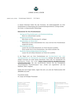 Dokumente f&uuml;r Ihre Krankenkasse